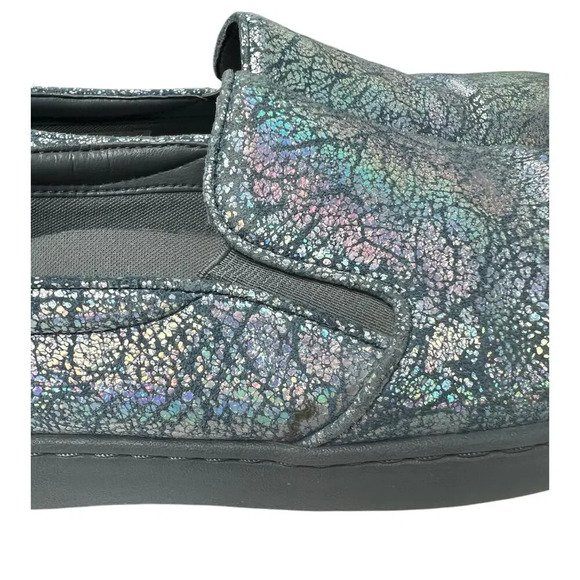 Vionic Avery Pro Metallic Leather Slip-On Shoe Slip Resistant Blue Gray 9 - Picture 11 of 16